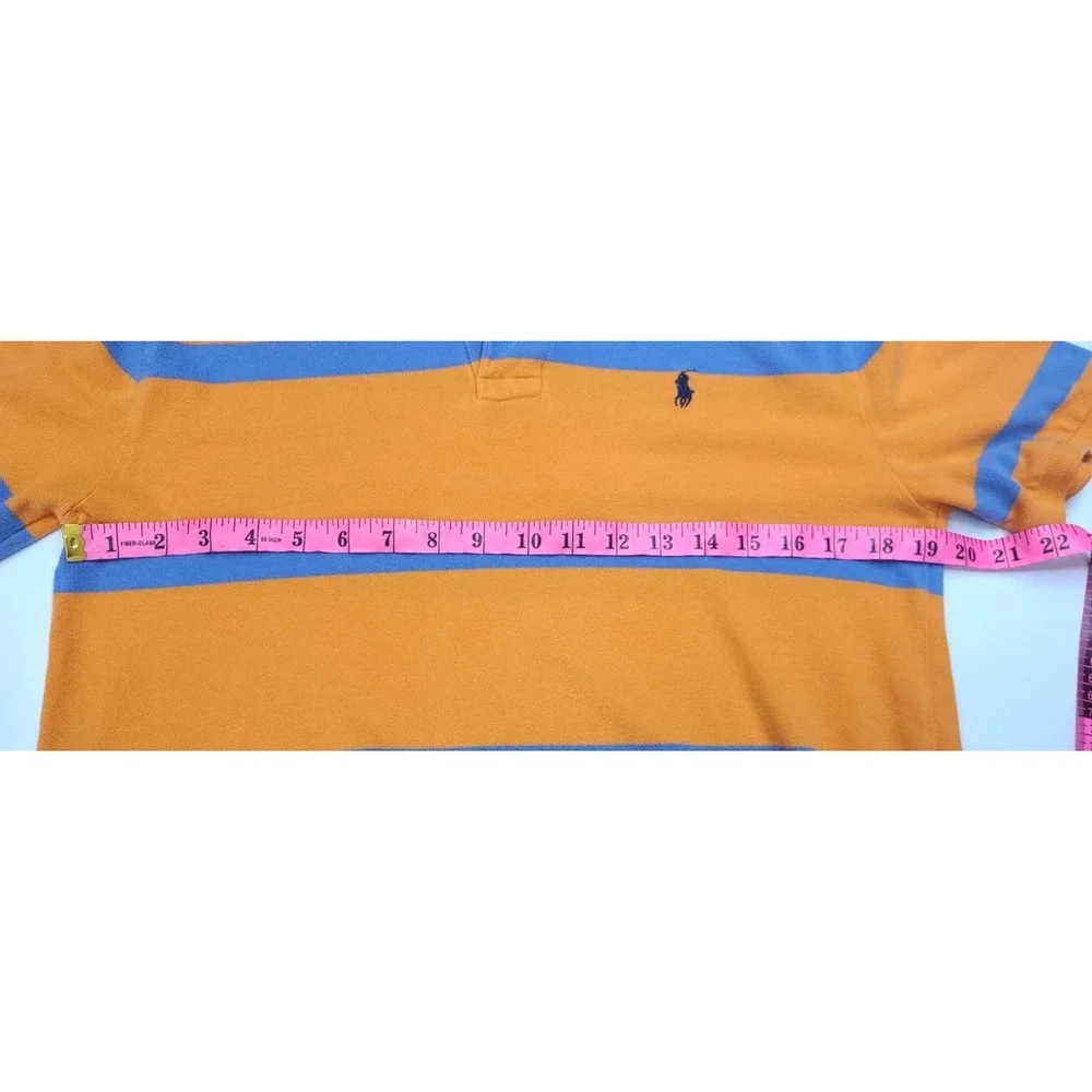 Polo By Ralph Lauren Boys XL 18 20 Polo Style Shirt‎ Orange Blue Stripe
